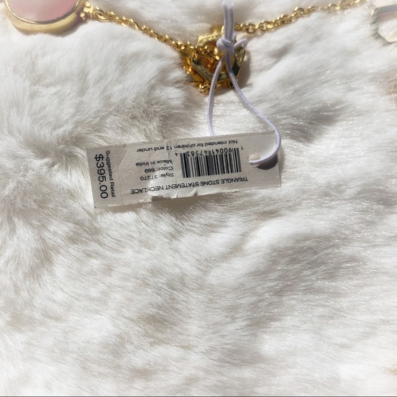 NWT Tory Burch Rose Quartz Bib Statement Necklace - Picture 4 of 10